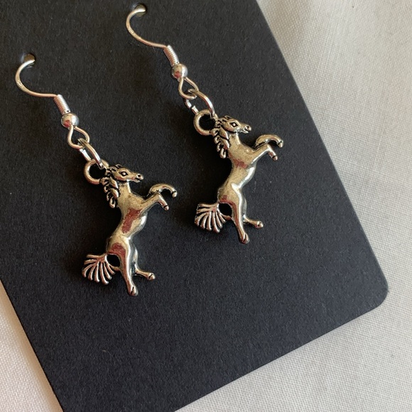 Dance Horses earrings sterling silver hooks Artisan OOAK - Picture 4 of 6